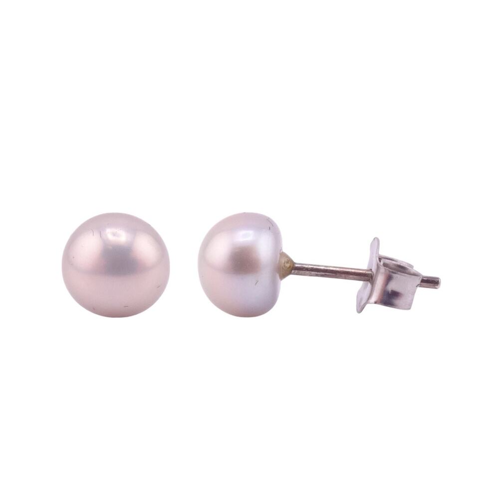 5mm Round White Pearl on Sterling Silver Post Earrings NWOT